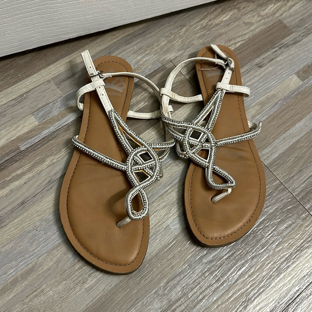 White bling sandals
